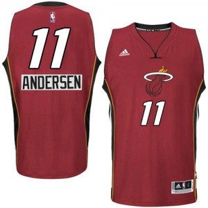 Maillot NBA Miami Heat #11 Chris Andersen Rouge Adidas Swingman 2014-15 Christmas Day - Homme