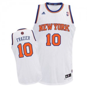 New York Knicks Walt Frazier #10 Home Swingman Maillot d'équipe de NBA - Blanc pour Homme