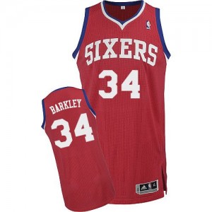 Philadelphia 76ers #34 Adidas Road Rouge Authentic Maillot d'équipe de NBA prix d'usine en ligne - Charles Barkley pour Homme