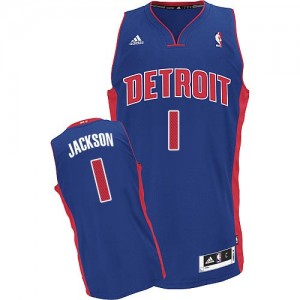 Detroit Pistons Reggie Jackson #1 Road Swingman Maillot d'équipe de NBA - Bleu royal pour Homme