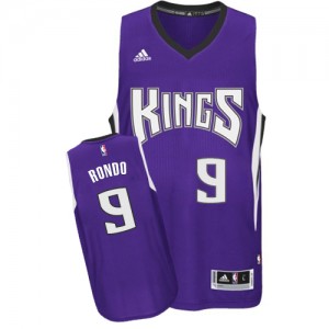 Maillot NBA Sacramento Kings #9 Rajon Rondo Violet Adidas Swingman Road - Homme