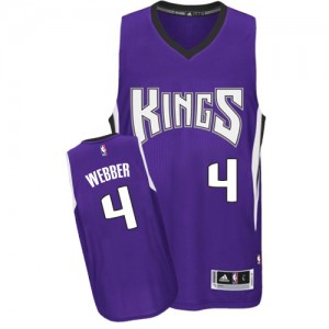 Maillot NBA Sacramento Kings #4 Chris Webber Violet Adidas Authentic Road - Homme