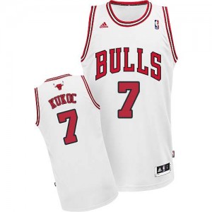 Maillot NBA Blanc Toni Kukoc #7 Chicago Bulls Home Swingman Homme Adidas
