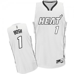 Maillot NBA Blanc Chris Bosh #1 Miami Heat Authentic Homme Adidas