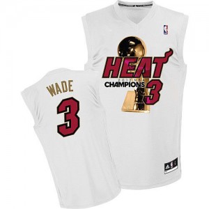 Maillot Authentic Miami Heat NBA Finals Champions Blanc - #3 Dwyane Wade - Homme