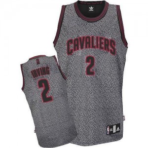 Maillot NBA Gris Kyrie Irving #2 Cleveland Cavaliers Static Fashion Authentic Homme Adidas