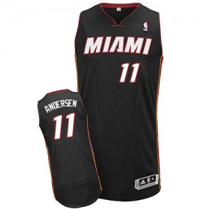 Maillot NBA Miami Heat #11 Chris Andersen Noir Adidas Authentic Road - Homme