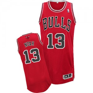 Maillot Adidas Rouge Road Authentic Chicago Bulls - Joakim Noah #13 - Homme