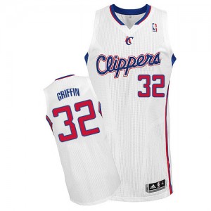 Maillot NBA Blanc Blake Griffin #32 Los Angeles Clippers Home Authentic Homme Adidas