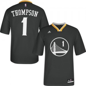Golden State Warriors #1 Adidas Alternate Noir Authentic Maillot d'équipe de NBA préférentiel - Jason Thompson pour Homme