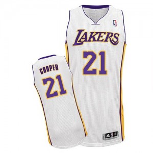 Maillot NBA Los Angeles Lakers #21 Michael Cooper Blanc Adidas Authentic Alternate - Homme
