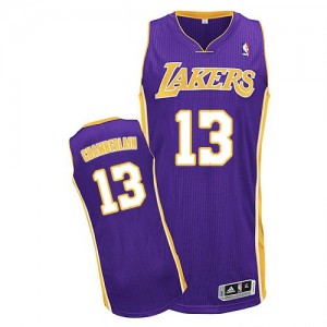 Maillot Authentic Los Angeles Lakers NBA Road Violet - #13 Wilt Chamberlain - Homme