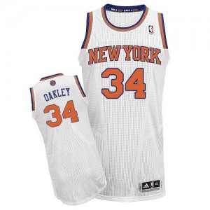 New York Knicks Charles Oakley #34 Home Authentic Maillot d'équipe de NBA - Blanc pour Homme