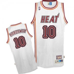 Maillot NBA Blanc Tim Hardaway #10 Miami Heat Throwback Authentic Homme Adidas