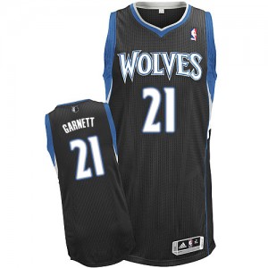 Maillot NBA Minnesota Timberwolves #21 Kevin Garnett Noir Adidas Authentic Alternate - Homme