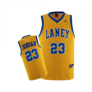 Maillot Nike Jaune Throwback Laney High School Classic Authentic Chicago Bulls - Michael Jordan #23 - Homme