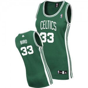 Maillot NBA Authentic Larry Bird #33 Boston Celtics Road Vert (No Blanc) - Femme