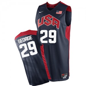 Team USA Nike Paul George #29 2012 Olympics Authentic Maillot d'équipe de NBA - Bleu marin pour Homme