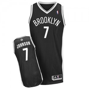 Maillot NBA Noir Joe Johnson #7 Brooklyn Nets Road Authentic Homme Adidas