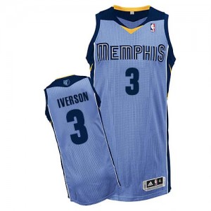Maillot NBA Bleu clair Allen Iverson #3 Memphis Grizzlies Alternate Authentic Homme Adidas
