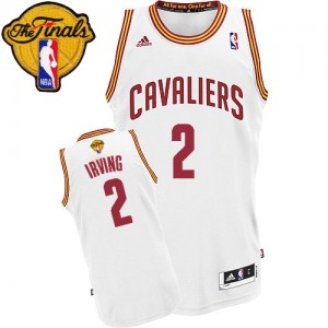 Cleveland Cavaliers Kyrie Irving #2 Home 2015 The Finals Patch Swingman Maillot d'équipe de NBA - Blanc pour Homme