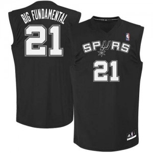 Maillot Authentic San Antonio Spurs NBA Big Fundamental Noir - #21 Tim Duncan - Homme