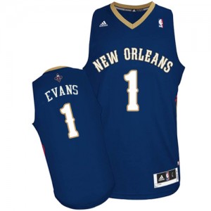 Maillot NBA Bleu marin Tyreke Evans #1 New Orleans Pelicans Road Swingman Homme Adidas