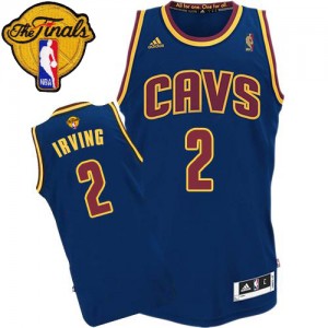 Maillot NBA Bleu marin Kyrie Irving #2 Cleveland Cavaliers CavFanatic 2015 The Finals Patch Authentic Homme Adidas