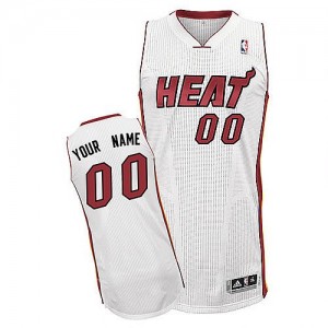 Miami Heat Personnalisé Adidas Home Blanc Maillot d'équipe de NBA pas cher en ligne - Authentic pour Homme