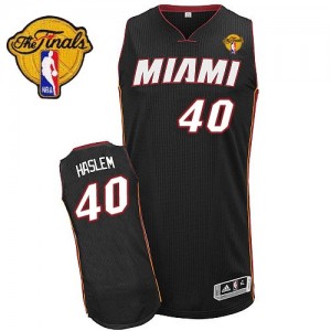 Maillot Authentic Miami Heat NBA Road Finals Patch Noir - #40 Udonis Haslem - Homme