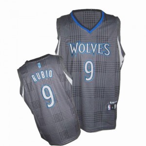 Maillot Authentic Minnesota Timberwolves NBA Rhythm Fashion Noir - #9 Ricky Rubio - Homme