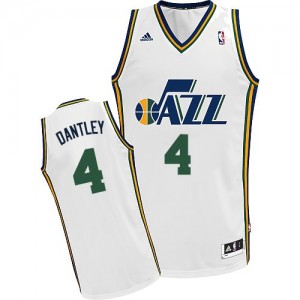 Utah Jazz #4 Adidas Home Blanc Swingman Maillot d'équipe de NBA en soldes - Adrian Dantley pour Homme