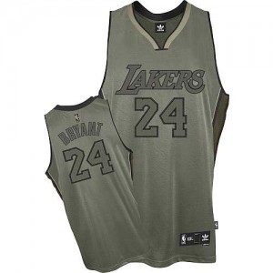 Maillot NBA Los Angeles Lakers #24 Kobe Bryant Gris Adidas Authentic Field Issue - Homme
