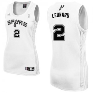 Maillot NBA San Antonio Spurs #2 Kawhi Leonard Blanc Adidas Authentic Home - Femme