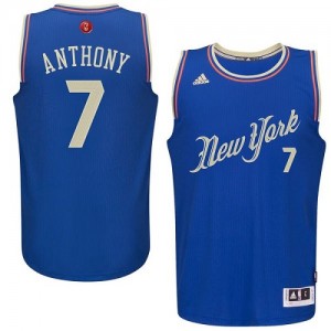 Maillot Authentic New York Knicks NBA 2015-16 Christmas Day Bleu - #7 Carmelo Anthony - Homme