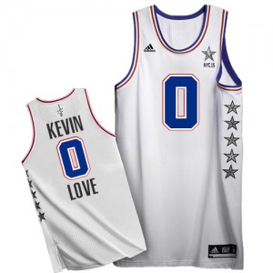 Cleveland Cavaliers #0 Adidas 2015 All Star Blanc Authentic Maillot d'équipe de NBA pour pas cher - Kevin Love pour Homme