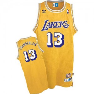 Los Angeles Lakers #13 Adidas Throwback Or Swingman Maillot d'équipe de NBA Le meilleur cadeau - Wilt Chamberlain pour Homme