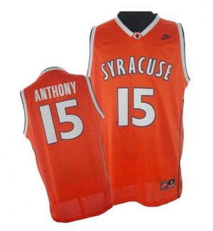 Maillot NBA Orange Carmelo Anthony #15 New York Knicks Syracuse College Swingman Homme Adidas