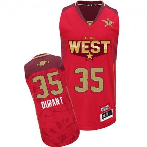 Maillot NBA Authentic Kevin Durant #35 Oklahoma City Thunder 2011 All Star Rouge - Homme