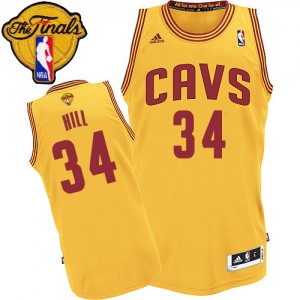 Cleveland Cavaliers #34 Adidas Alternate 2015 The Finals Patch Or Authentic Maillot d'équipe de NBA boutique en ligne - Tyrone Hill pour Homme