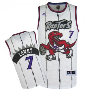 Maillot NBA Blanc Kyle Lowry #7 Toronto Raptors Throwback Authentic Homme Adidas