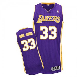 Los Angeles Lakers #33 Adidas Road Violet Authentic Maillot d'équipe de NBA Soldes discount - Kareem Abdul-Jabbar pour Homme