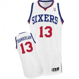Maillot NBA Blanc Wilt Chamberlain #13 Philadelphia 76ers Home Authentic Homme Adidas