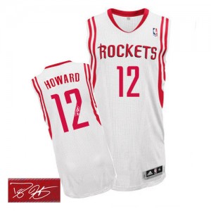 Houston Rockets Dwight Howard #12 Home Autographed Authentic Maillot d'équipe de NBA - Blanc pour Homme