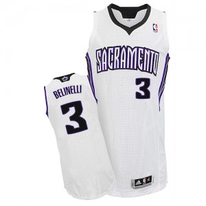 Maillot NBA Authentic Marco Belinelli #3 Sacramento Kings Home Blanc - Homme