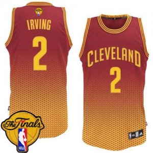 Maillot NBA Rouge Kyrie Irving #2 Cleveland Cavaliers Resonate Fashion 2015 The Finals Patch Authentic Homme Adidas