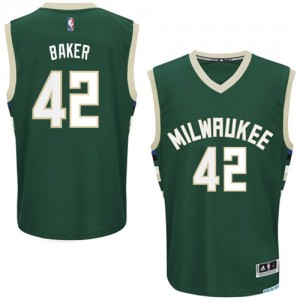 Maillot Adidas Vert Road Authentic Milwaukee Bucks - Vin Baker #42 - Homme