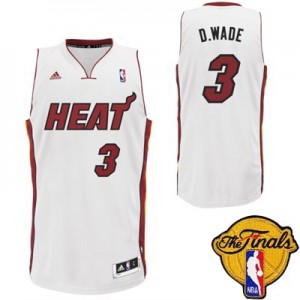 Maillot Adidas Blanc Nickname D.WADE Finals Patch Authentic Miami Heat - Dwyane Wade #3 - Homme