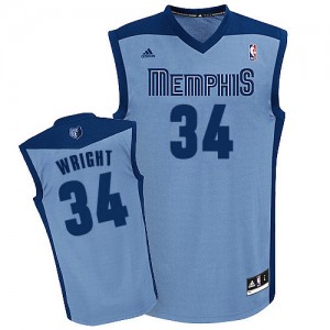 Maillot NBA Memphis Grizzlies #34 Brandan Wright Bleu clair Adidas Swingman Alternate - Homme