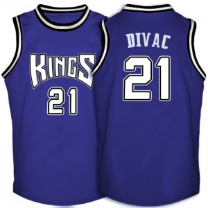 Sacramento Kings Vlade Divac #21 Throwback Authentic Maillot d'équipe de NBA - Violet pour Homme